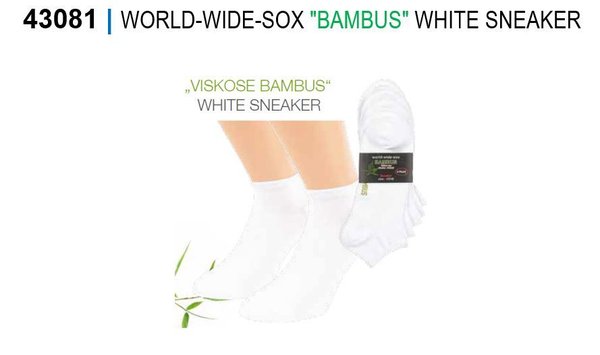 43081 WORLD-WIDE-SOX "BAMBUS" WHITE SNEAKER